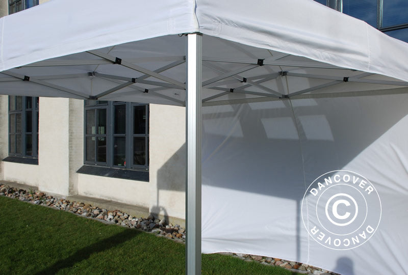 Gazebo pieghevole FleXtents PRO 3x3m Bianco, Ignifugo, inclusi 4 fianchi