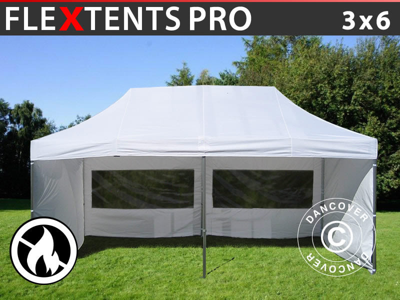 Flext. Pro 3x6m White Top Frame & sidewalls B1 GL