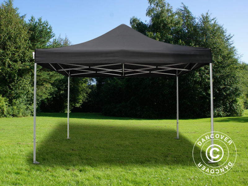 Tente pliante FleXtents PRO 4x4m Noir, Ignifugé