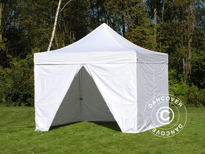 Gazebo pieghevole FleXtents Xtreme 50 4x4m Bianco, Ignifugo, inclusi 4 fianchi