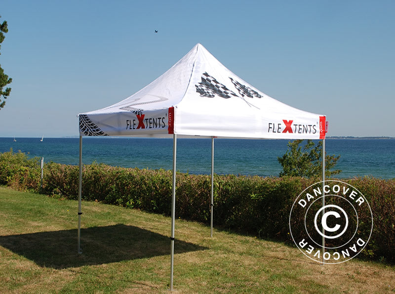 Tente pliante FleXtents PRO avec impression numérique, 2x2m