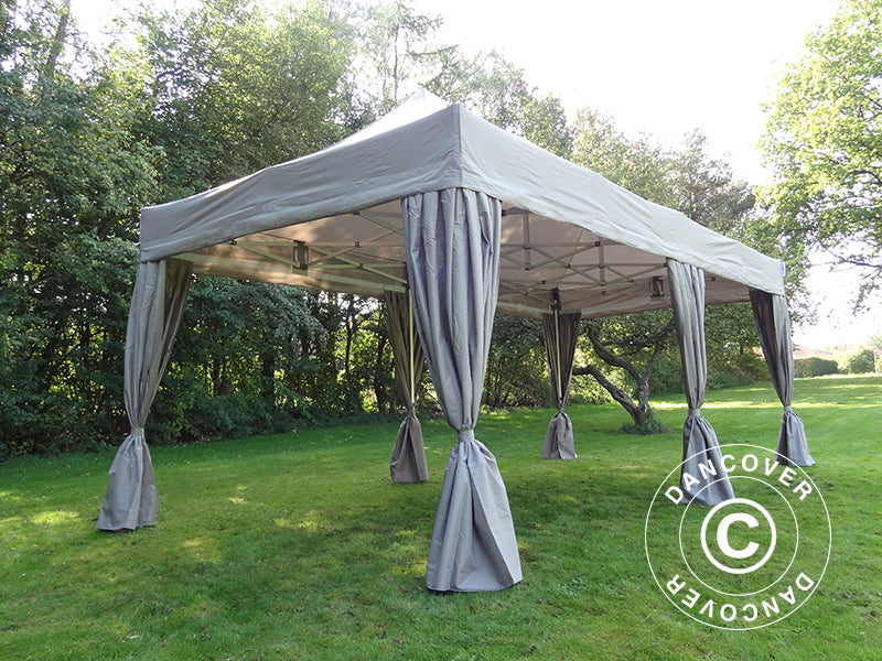 Tente pliante FleXtents PRO 3x6m Latte, incl. 6 rideaux decoratifs
