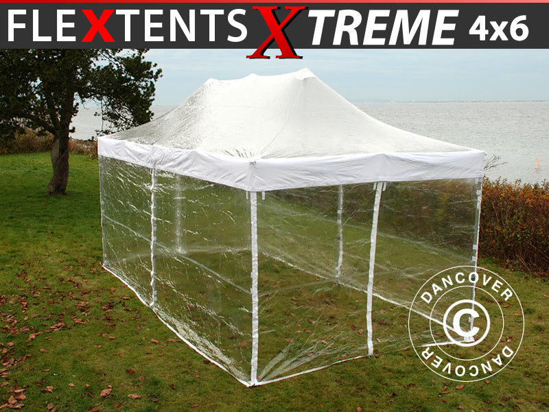Flext. Xtr 4x6m Clear PVC Top White Val Fra&SWK GL
