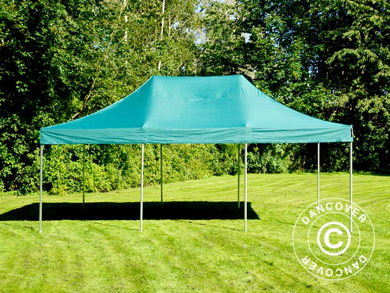 Tente pliante FleXtents PRO 4x6m Vert, avec 8 cotés