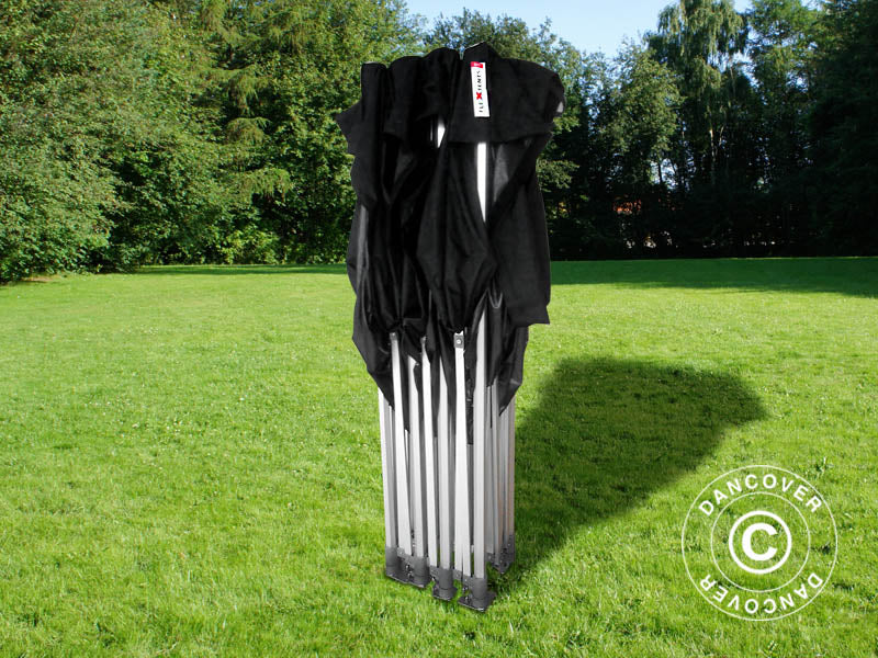 Tente Pliante FleXtents PRO 4x6m Noir, avec 8 cotés