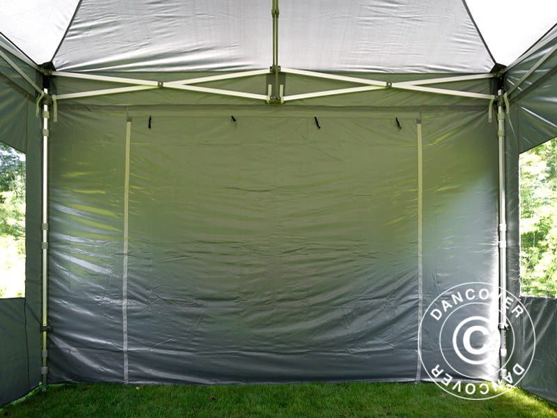 Gazebo pieghevole FleXtents Xtreme 50 4x6m Grigio, inclusi 8 fianchi