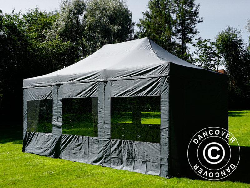 Gazebo pieghevole FleXtents Xtreme 50 4x6m Grigio, inclusi 8 fianchi
