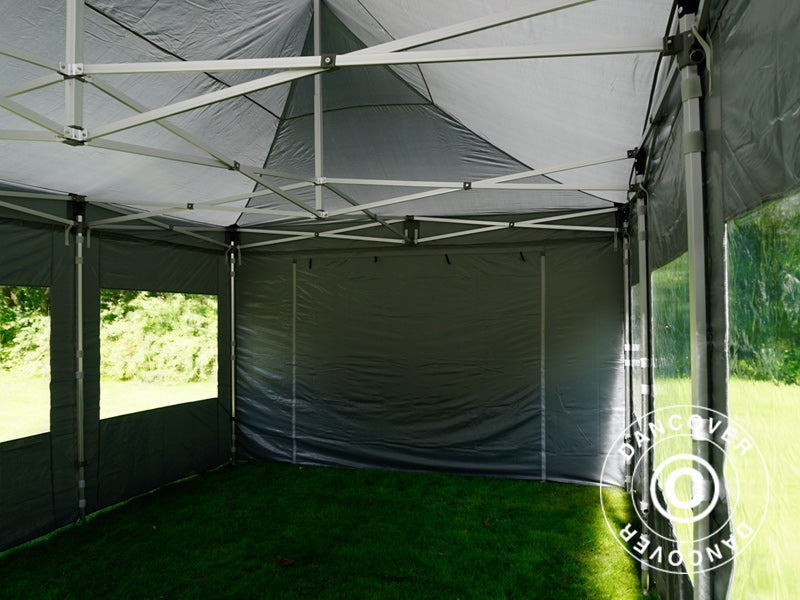 Gazebo pieghevole FleXtents Xtreme 50 4x6m Grigio, inclusi 8 fianchi