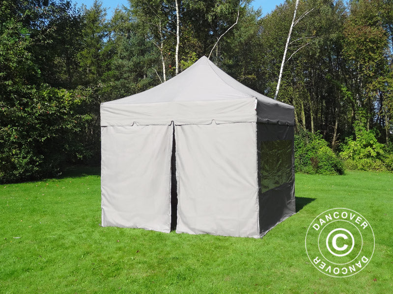 Tente Pliante FleXtents PRO "Peaked" 4x4m Latte, avec 4 cotés
