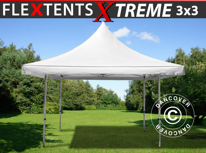 Tente pliante FleXtents Pagoda Xtreme 50 3x3m / (4x4m) Blanc