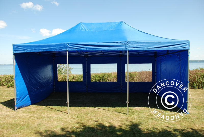 Gazebo pieghevole FleXtents Xtreme 50 4x6m Blu, incl 8 fianchi