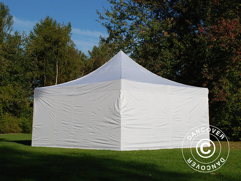 Faltzelt FleXtents Xtreme 50 5x5m Weiß, mit 4 Seitenwänden
