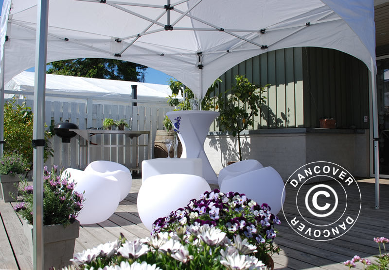 Faltzelt FleXtents PRO "Arched" 3x3m Weiss, mit 4 Seitenwänden