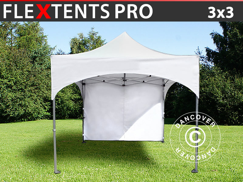 Tente pliante FleXtents PRO "Arched" 3x3m Blanc, avec 4 cotés