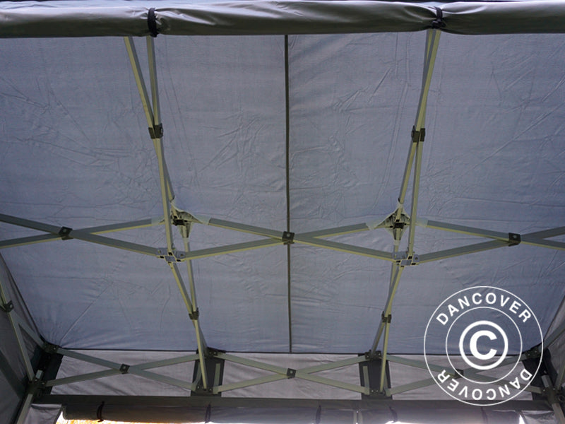 Faltzelt FleXtents PRO Trapezo 2x3m Grau, mit 4 Seitenwänden