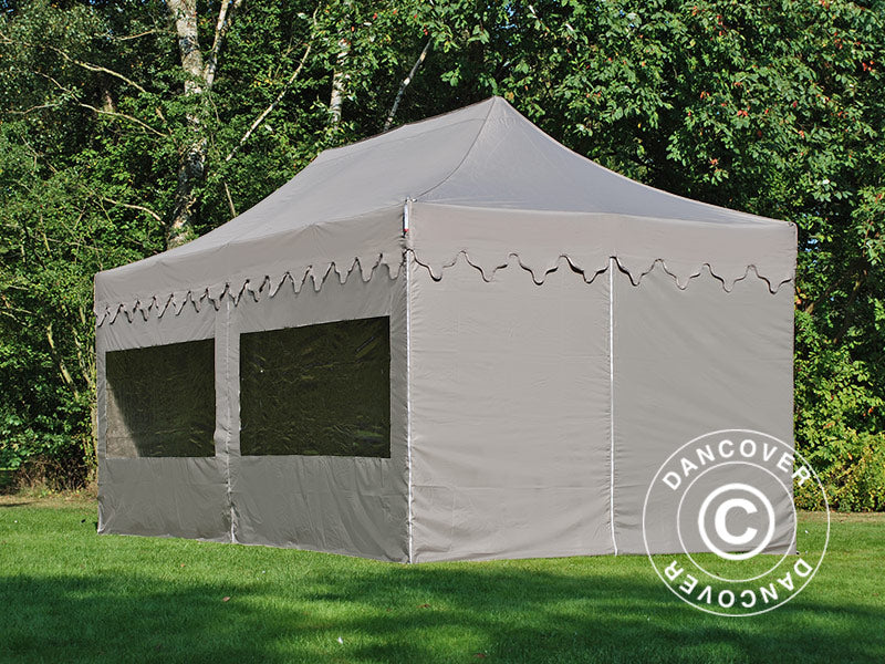 Faltzelt FleXtents PRO "Morocco" 3x6m Latte, mit 6 Seitenwänden