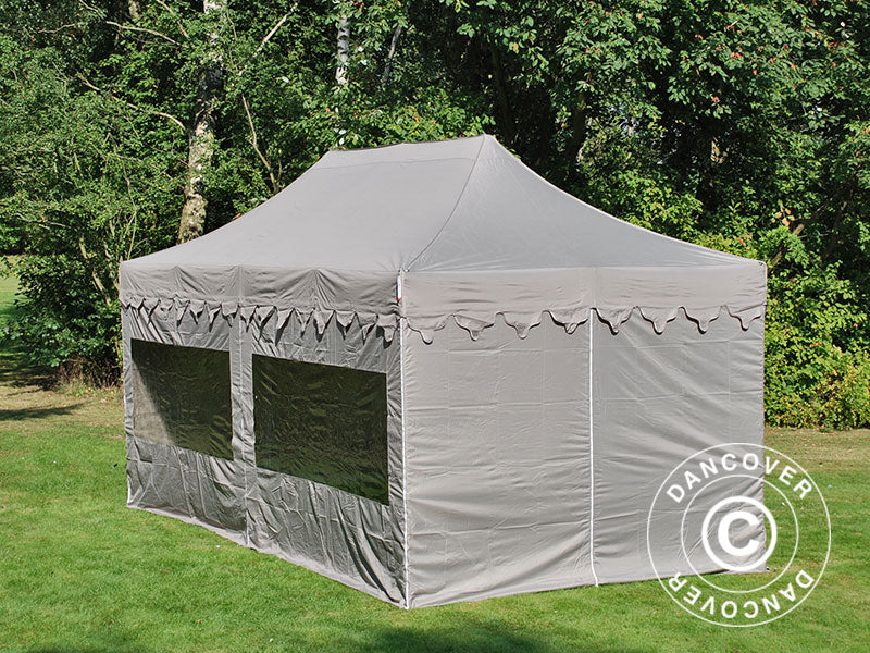 Faltzelt FleXtents PRO "Morocco" 3x6m Latte, mit 6 Seitenwänden