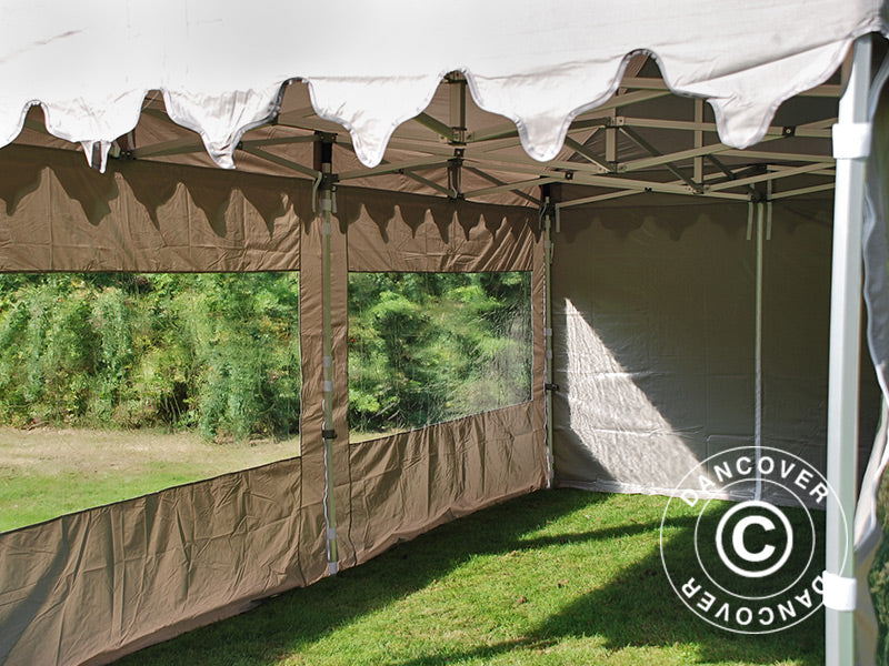 Faltzelt FleXtents PRO "Morocco" 3x6m Latte, mit 6 Seitenwänden