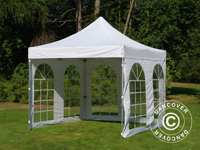 Tente pliante FleXtents Xtreme 50 Vintage Style 3x3m Blanc, avec 4 cotés
