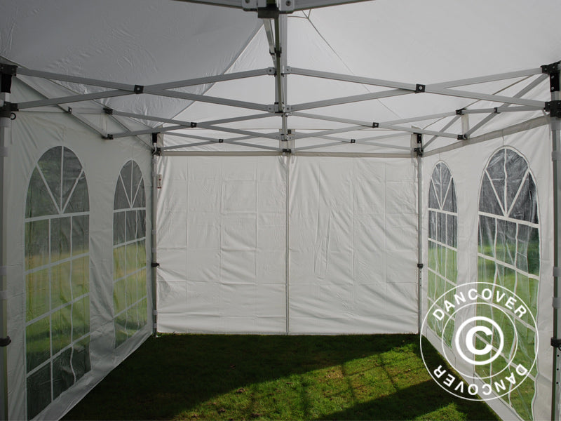 Faltzelt FleXtents Xtreme 50 Vintage Style 3x6m Weiß, mit 6 Seitenwänden