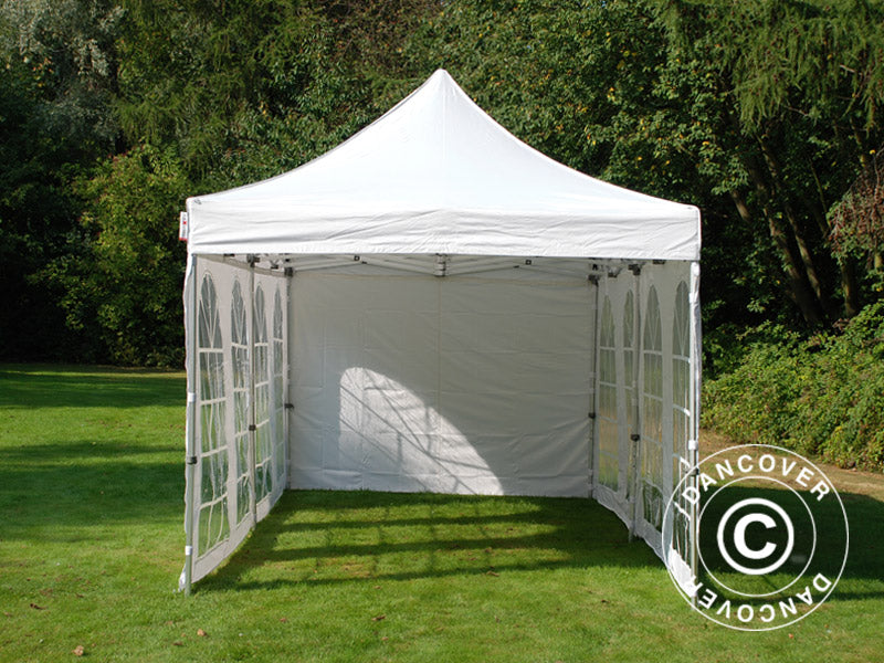 Faltzelt FleXtents Xtreme 50 Vintage Style 3x6m Weiß, mit 6 Seitenwänden