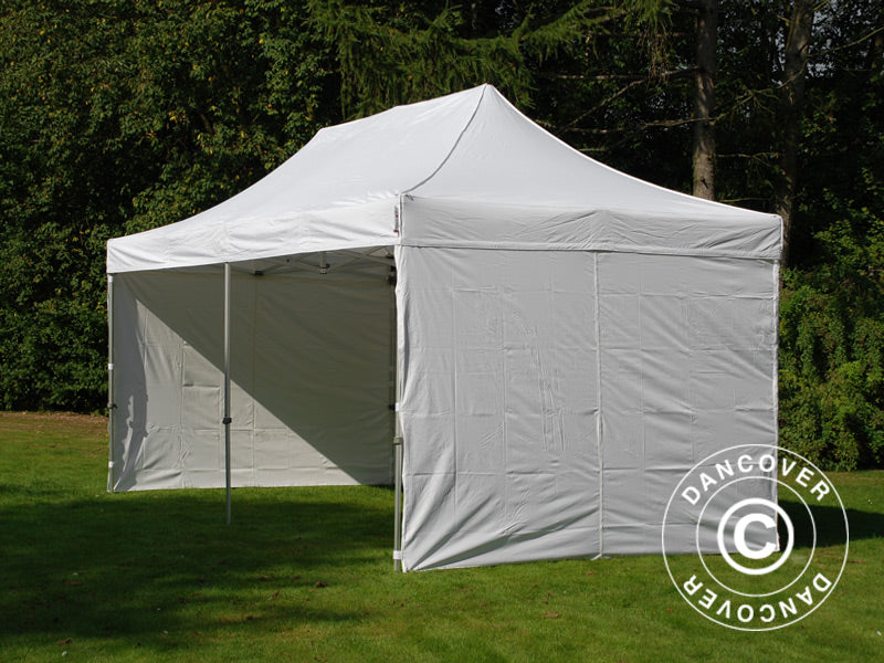 Faltzelt FleXtents Xtreme 50 Vintage Style 3x6m Weiß, mit 6 Seitenwänden