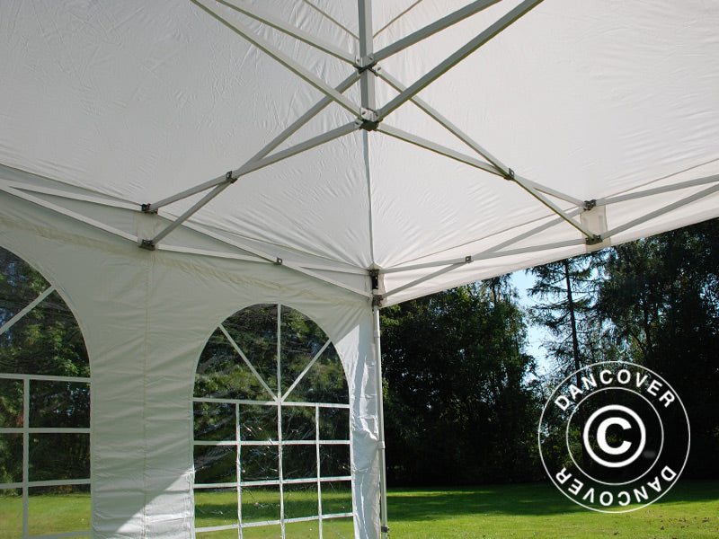 Gazebo pieghevole FleXtents PRO Vintage Style 4x4m Bianco, inclusi 4 fianchi
