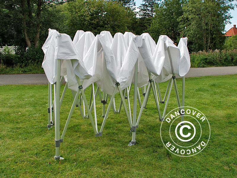 Gazebo pieghevole FleXtents PRO Trapezo 3x6m Bianco, inclusi 4 fianchi