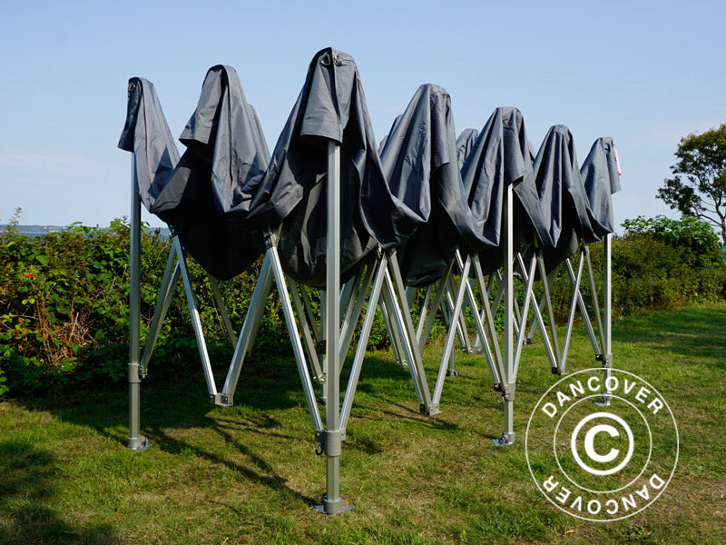 Tente pliante FleXtents PRO Trapezo 3x6m Gris, avec 4 cotés