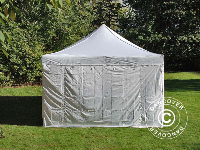 Faltzelt FleXtents Xtreme 50 Vintage Style 4x6m Weiß, mit 8 Seitenwänden