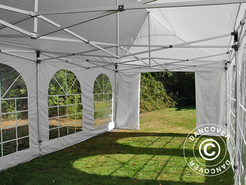 Gazebo pieghevole FleXtents PRO Vintage Style 4x8m Bianco, incl. 6 fianchi