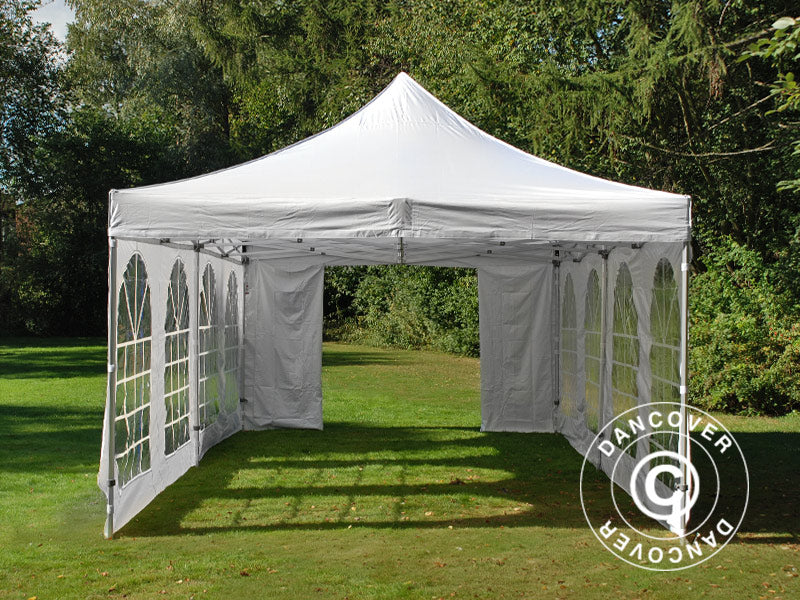 Gazebo pieghevole FleXtents PRO Vintage Style 4x8m Bianco, incl. 6 fianchi