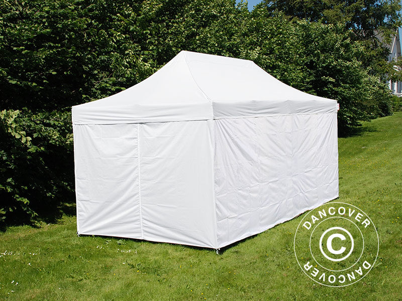Tente pliante FleXtents® Xtreme 50, tente médicale et d’urgence, 3x6m, Blanc, 6 parois latérales incluses