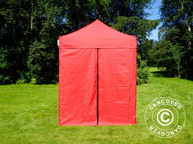 Tente pliante FleXtents Basic v.2, 2x2m Rouge, avec 4 cotés