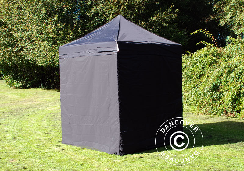Tente pliante FleXtents Basic v.2, 2x2m Noir, avec 4 cotés