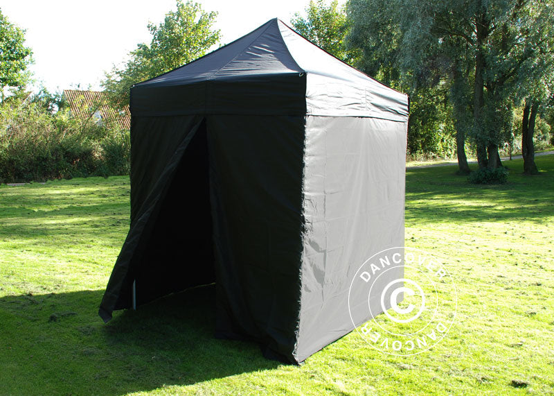 Tente pliante FleXtents Basic v.2, 2x2m Noir, avec 4 cotés
