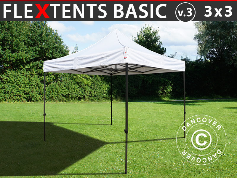 Tente pliante FleXtents Basic v.3, 3x3m Blanc