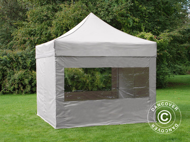 Faltzelt FleXtents PRO Steel 3x3m Latte, mit 4 Seitenwänden