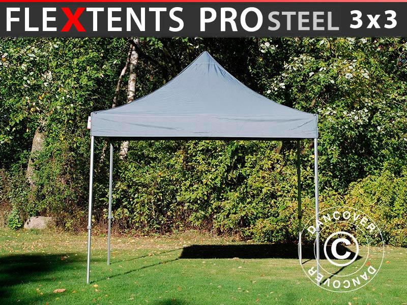 Flext. Pro Steel 3x3m Grey Top+Frame YU+GL
