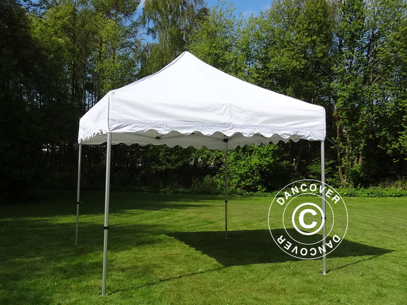 Gazebo pieghevole FleXtents PRO Steel "Wave" 3x3m Bianco, inclusi 4 fianchi