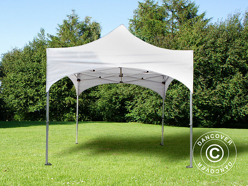 Gazebo pieghevole FleXtents PRO Steel "Arched" 3x3m Bianco, inclusi 4 fianchi
