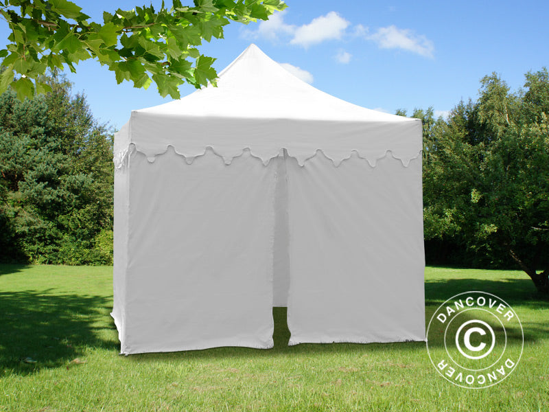 Gazebo pieghevole FleXtents PRO Steel "Morocco" 3x3m Bianco, incl. 4 fianchi