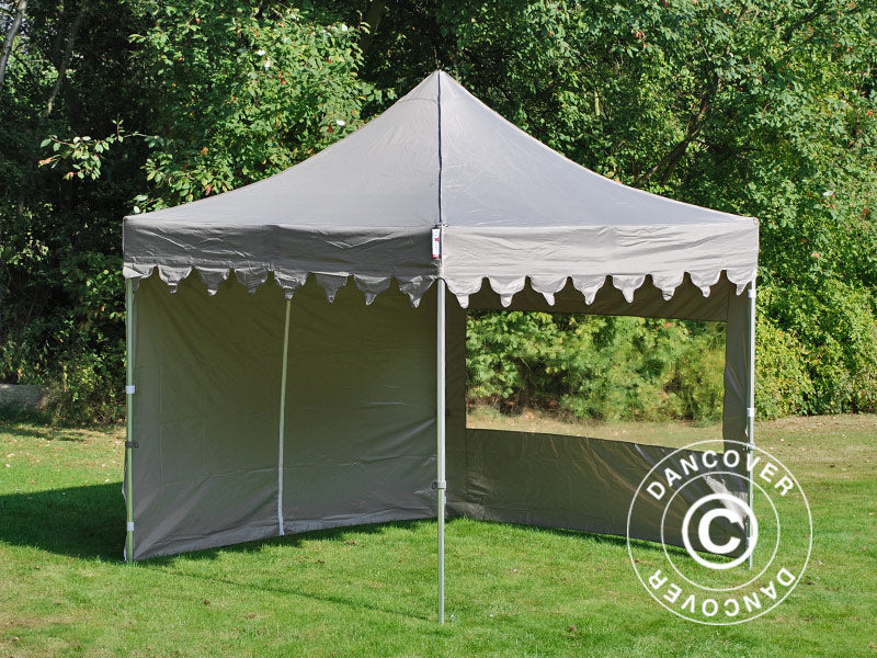Gazebo pieghevole FleXtents PRO Steel "Morocco" 3x3m Latte, incl. 4 fianchi