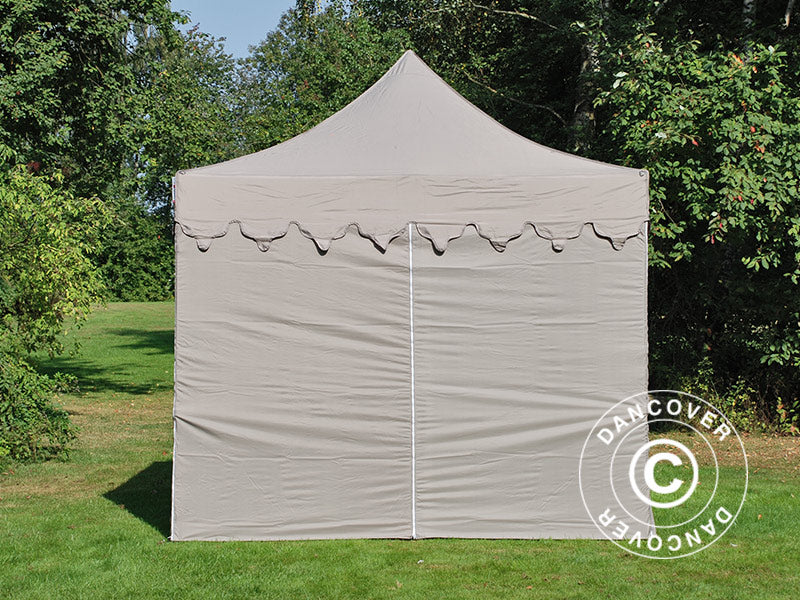 Gazebo pieghevole FleXtents PRO Steel "Morocco" 3x3m Latte, incl. 4 fianchi