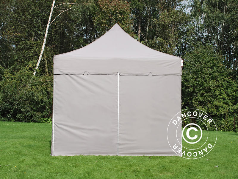 Tente Pliante FleXtents PRO Steel "Peaked" 3x3m Latte, avec 4 cotés