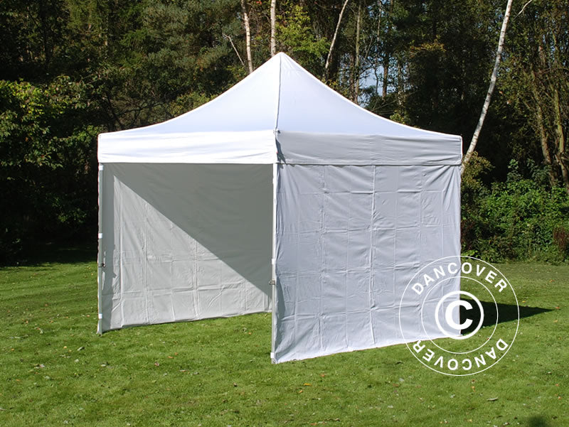 Tente pliante FleXtents PRO Steel 3x3m Blanc, Ignifugé, avec 4 cotés
