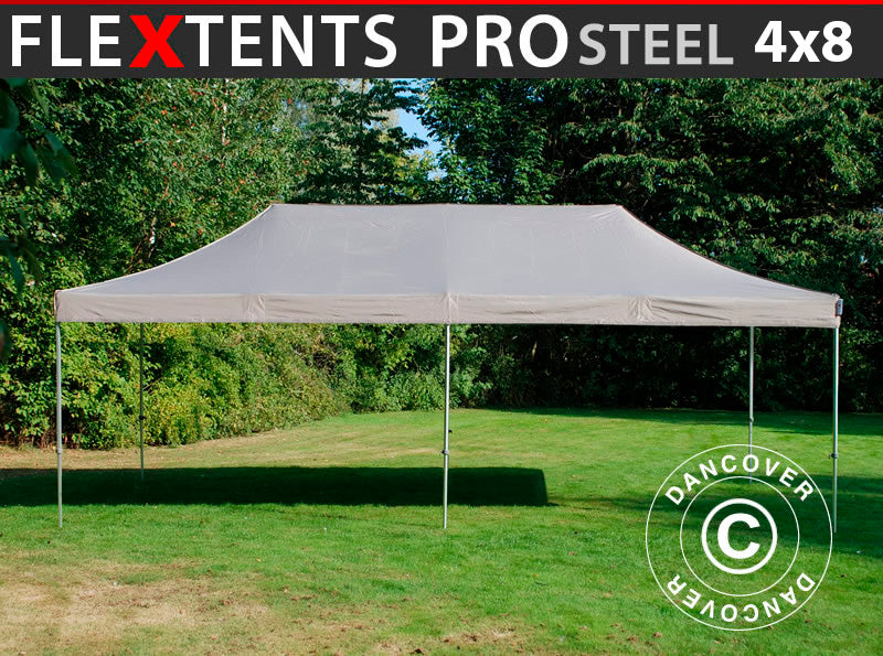 Tente pliante FleXtents PRO Steel 4x8m Latte