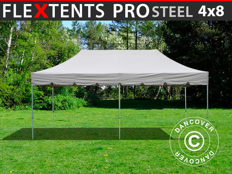Faltzelt FleXtents PRO Steel "Peaked" 4x8m Latte