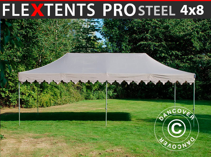 Faltzelt FleXtents PRO Steel "Morocco" 4x8m Latte