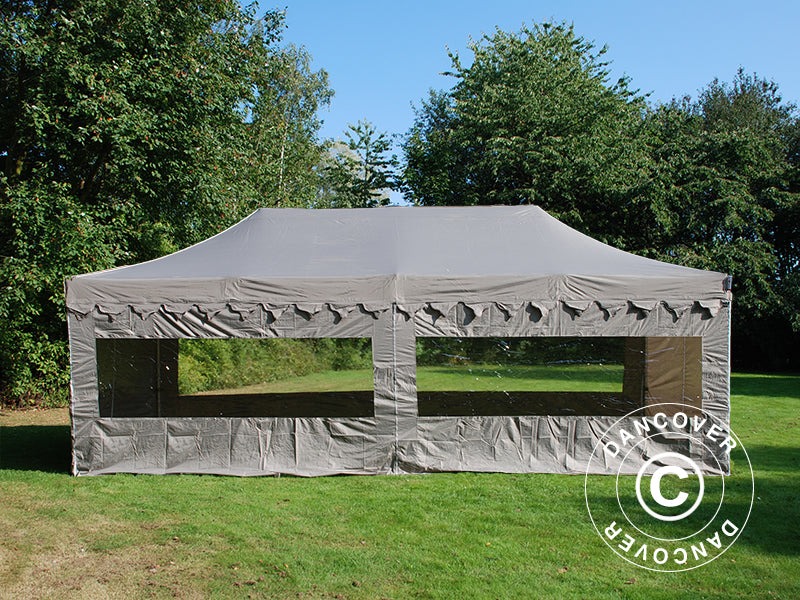 Gazebo pieghevole FleXtents PRO Steel "Morocco" 4x8m Latte, incl. 6 fianchi